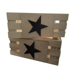 caja madera con estrella
