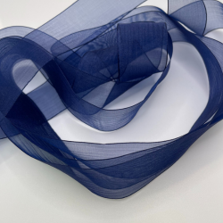 Lazo organza azul marino